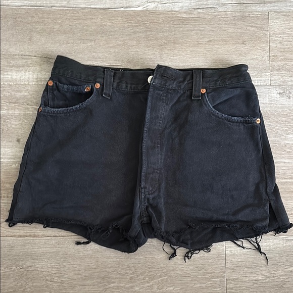 Black Denim Women Shorts - Picture 1 of 3